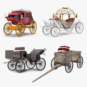 carriages 2 wagon vehicles 3D