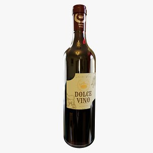 3D Red Wine Bottle model