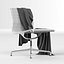 Vitra Eames Aluminium Group EA 105 Ledersessel von Charles & Ray Eames mit Plaid