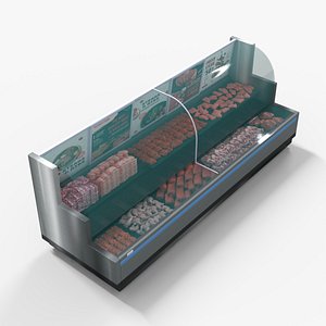 3D Supermarket Meat Shelve Stand
