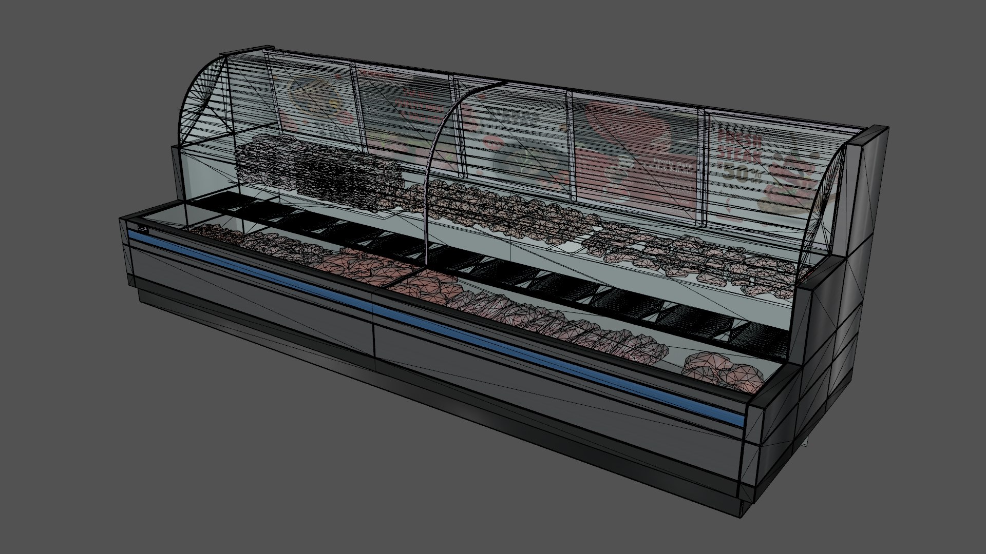 3D Supermarket Meat Shelve Stand - TurboSquid 2348554