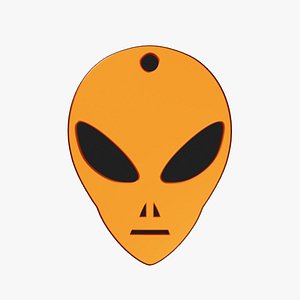 3D Alien Face Keychain 2