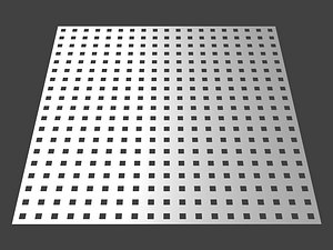 Perforated panel with square hole and 16 percent opening 25O05 3D model