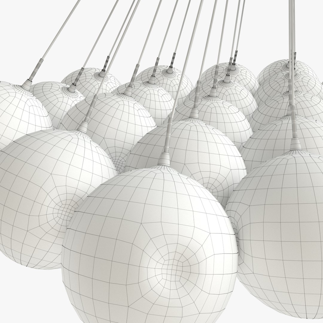 3D model 24 colored bubbles chandelier - TurboSquid 1156920