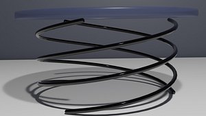 Coffee Table Glass with Helix Legs