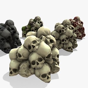 3D Pile of Skulls Lowpoly model