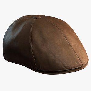 3D Men Leather Hat 01 - 8K PBR Textures