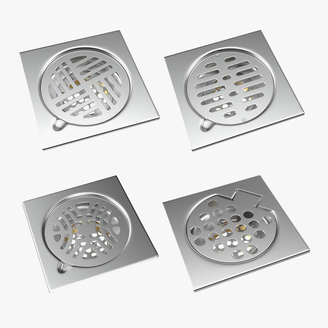 Shower Drains Collection 2 3D model preview