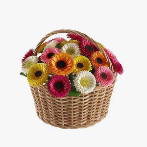 3D Gerbera Bouquet In Basket