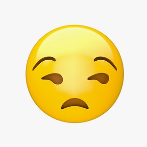 3D Apple Unamused Face