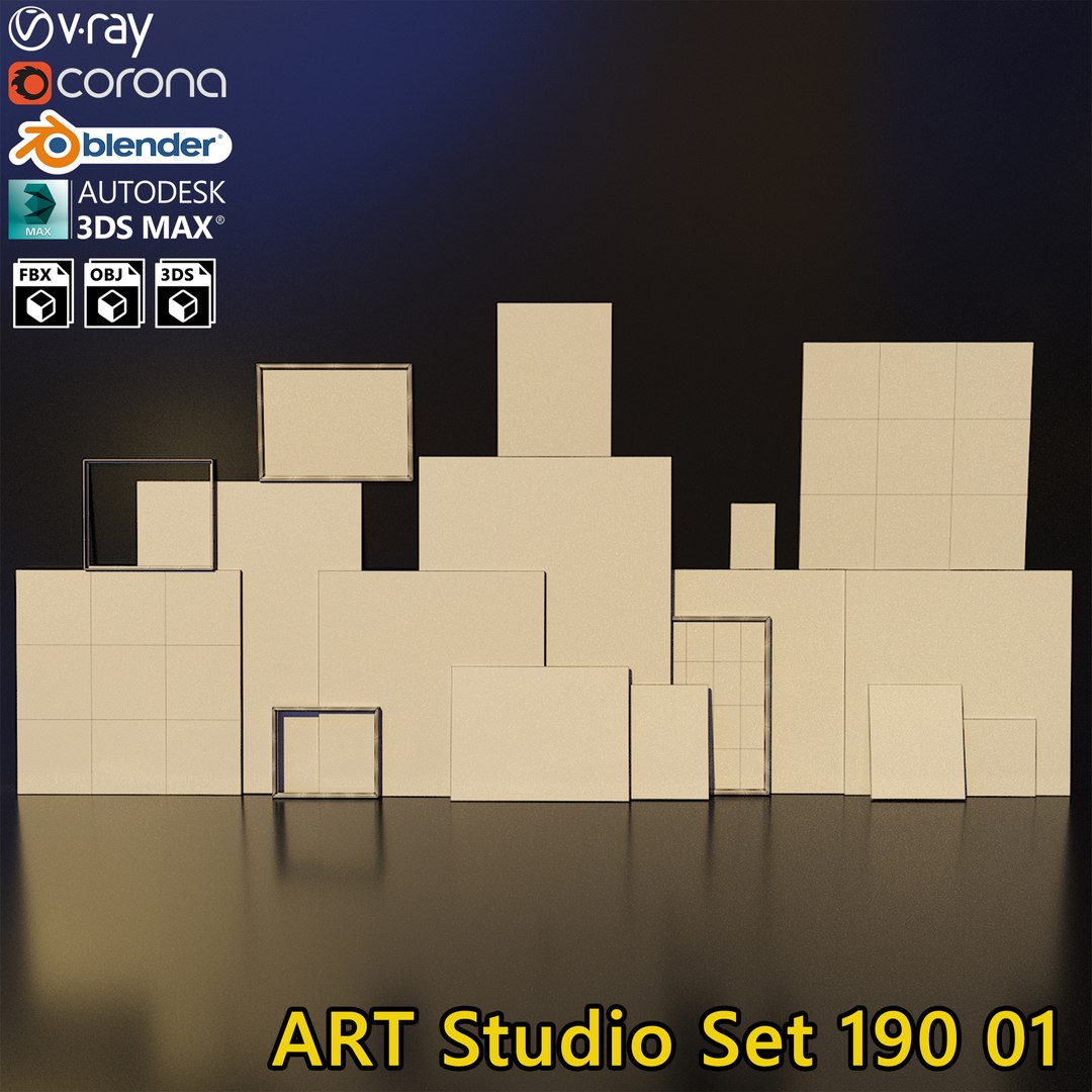 3D Artist Studio Paintings Set - TurboSquid 1650158