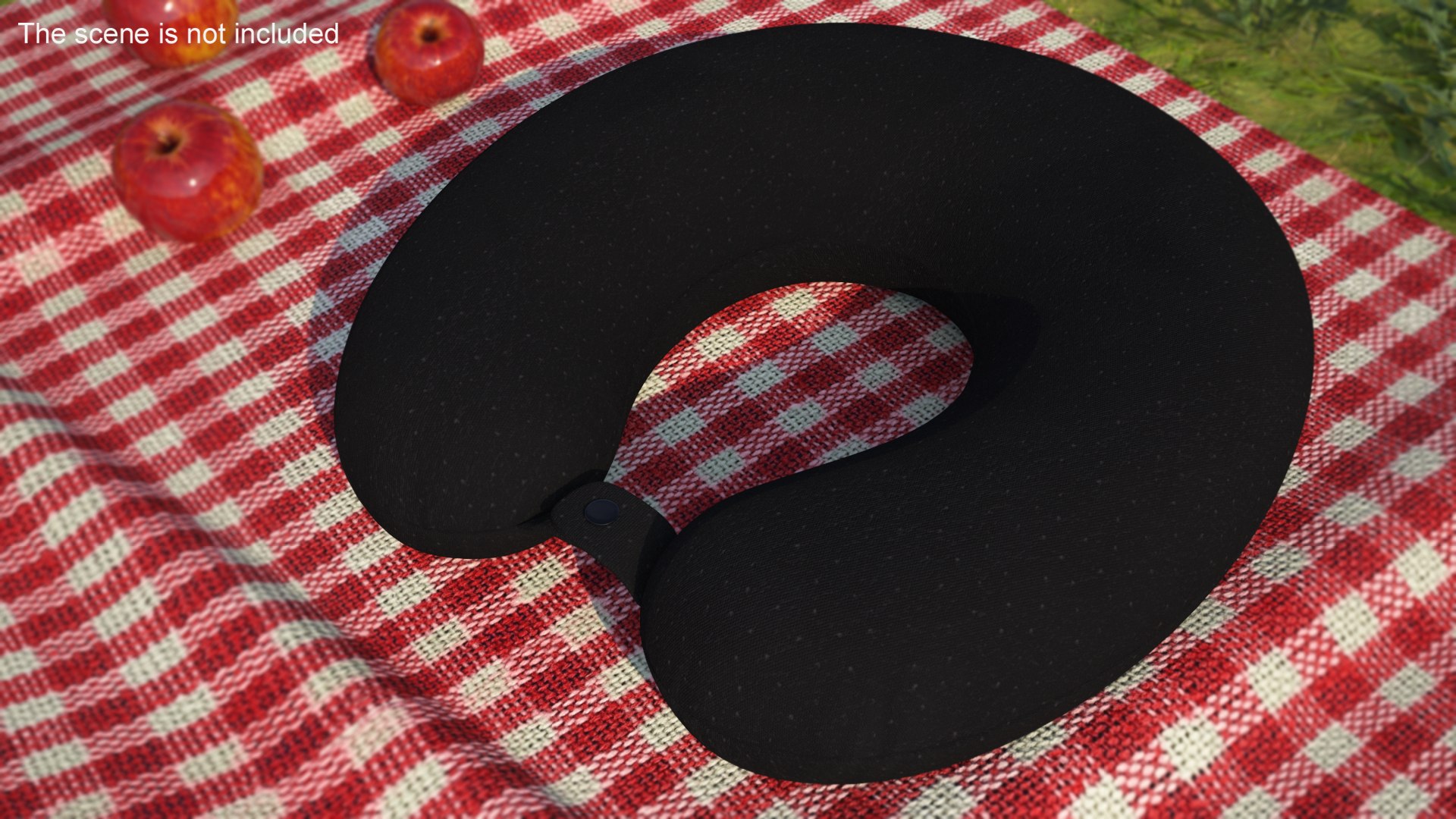 Neck Support Travel Pillow Black 3D model preview