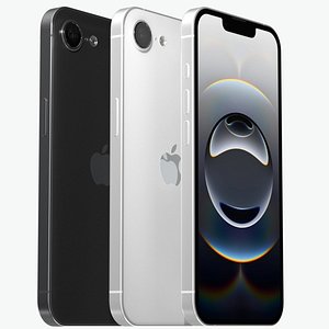 3D Apple iPhone 16e All Colors