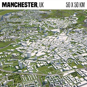Manchester 50x50km City Map