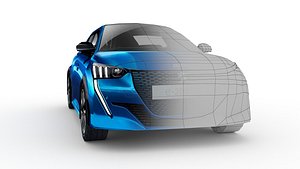 3D car peugeot 2020 e-208 model