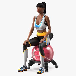 Girl Sitting on Balancing Chair Black