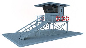 3D Lifeguard Station blue