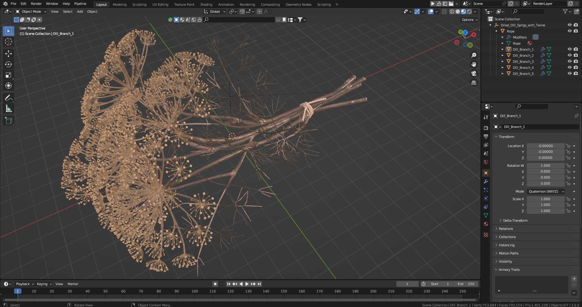 Dried Dill Sprigs with Twine 3D model https://p.turbosquid.com/ts-thumb/z2/TMBSwL/sX/dried_dill_sprigs_with_twine_1001/jpg/1755670587/1920x1080/fit_q87/c3b8b5d19527e7fc7d3857e405011f3dc8c12d3f/dried_dill_sprigs_with_twine_1001.jpg