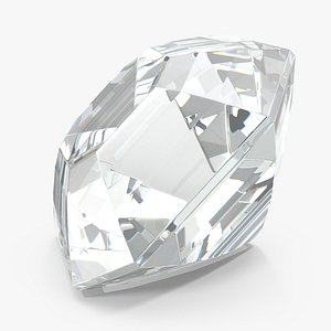 3D asscher cut diamond