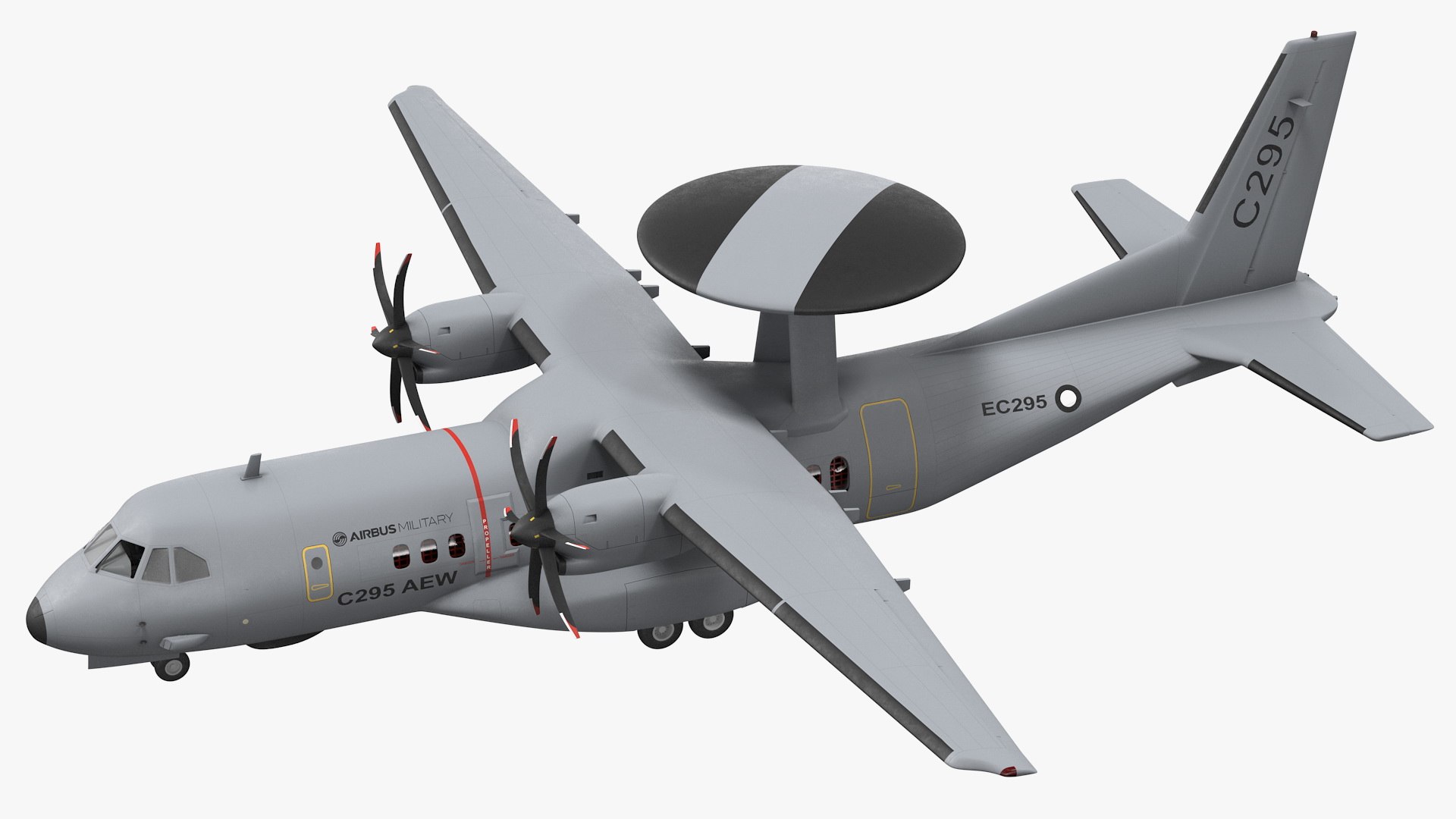 Airbus C295 Airborne Early Warning and Control Aircraft 3D model preview