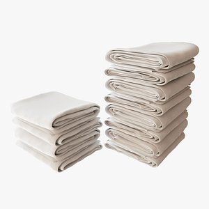 3D Towels - Folded and stacked - 3D Assets