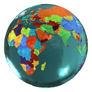 3D Earth Water 3D Globe Countries with Names model