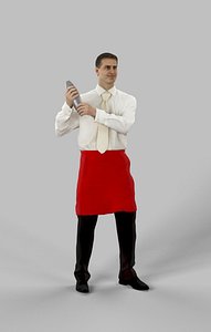Barman Romance Standing While Shaking A Cocktail