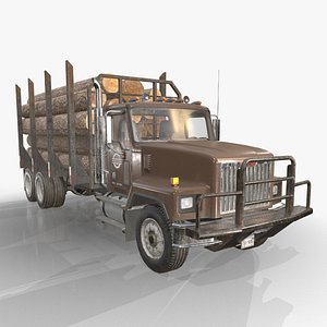 Classic Logging Truck - Low Poly 3D model