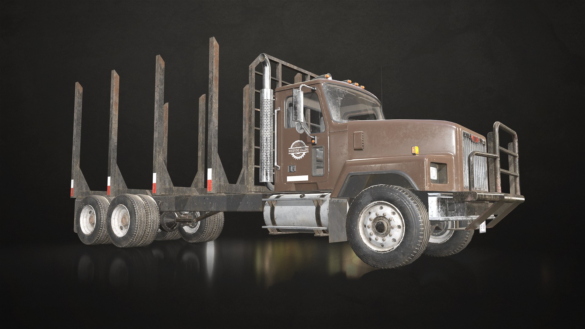 Classic Logging Truck - Low Poly 3D Model - TurboSquid 2051665