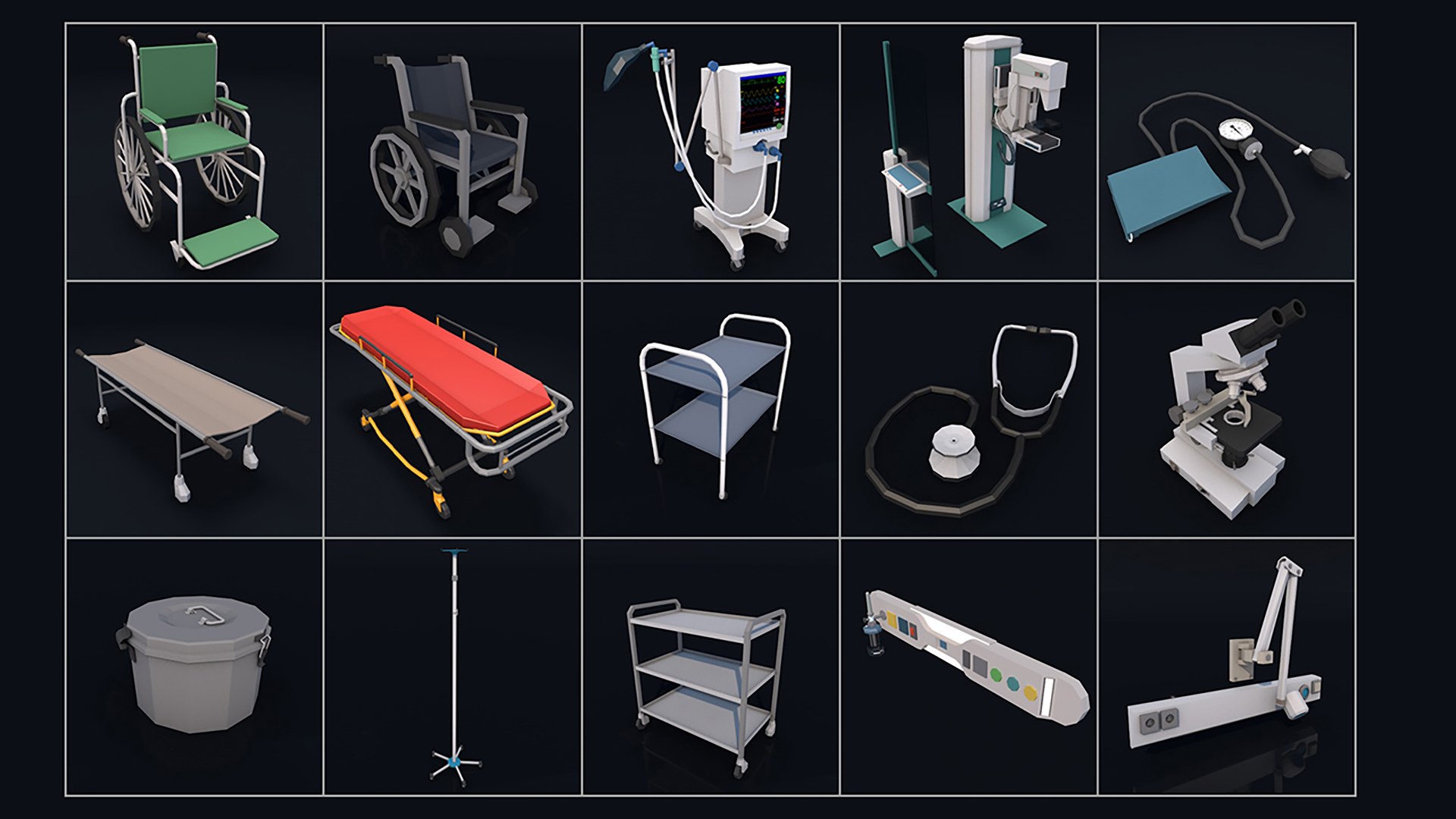 Poly Hospital Pack - Medical Surgical Equipments 3D - TurboSquid 2190217