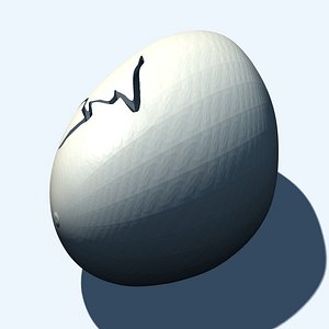 3d obj cracked dinosaur egg