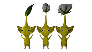 3D yellow pikmin model