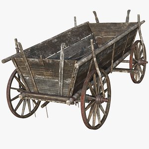 wooden cart wood model
