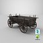Wooden Cart 2, 8K PBR, Rigged