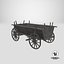 Wooden Cart 2, 8K PBR, Rigged