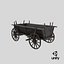 Wooden Cart 2, 8K PBR, Rigged