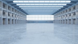 hall industrial interior 3D model
