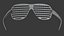 Gold Shutter Shades Sunglasses - Game Asset