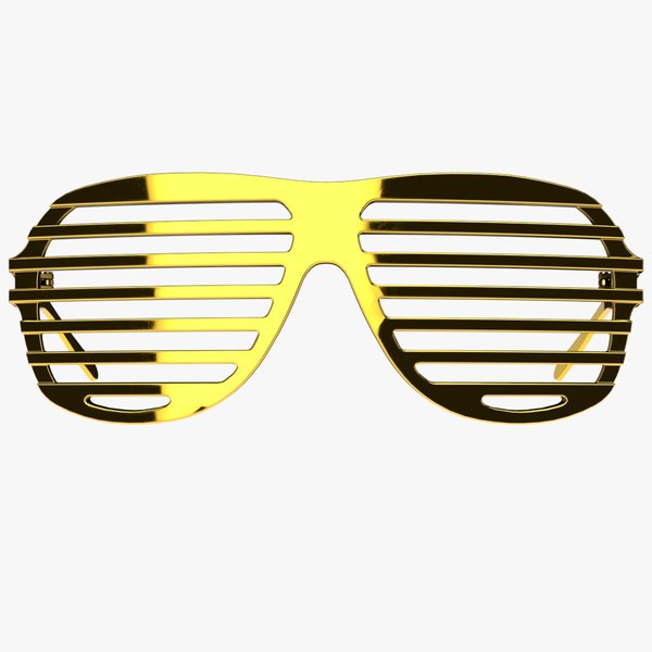 Gold Shutter Shades Sunglasses - Game Asset 3D