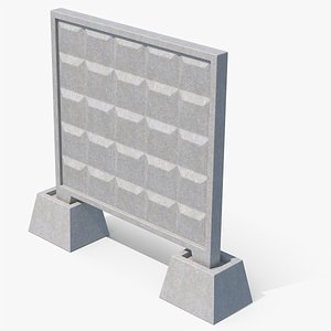 Concrete Wall Fence 3D model
