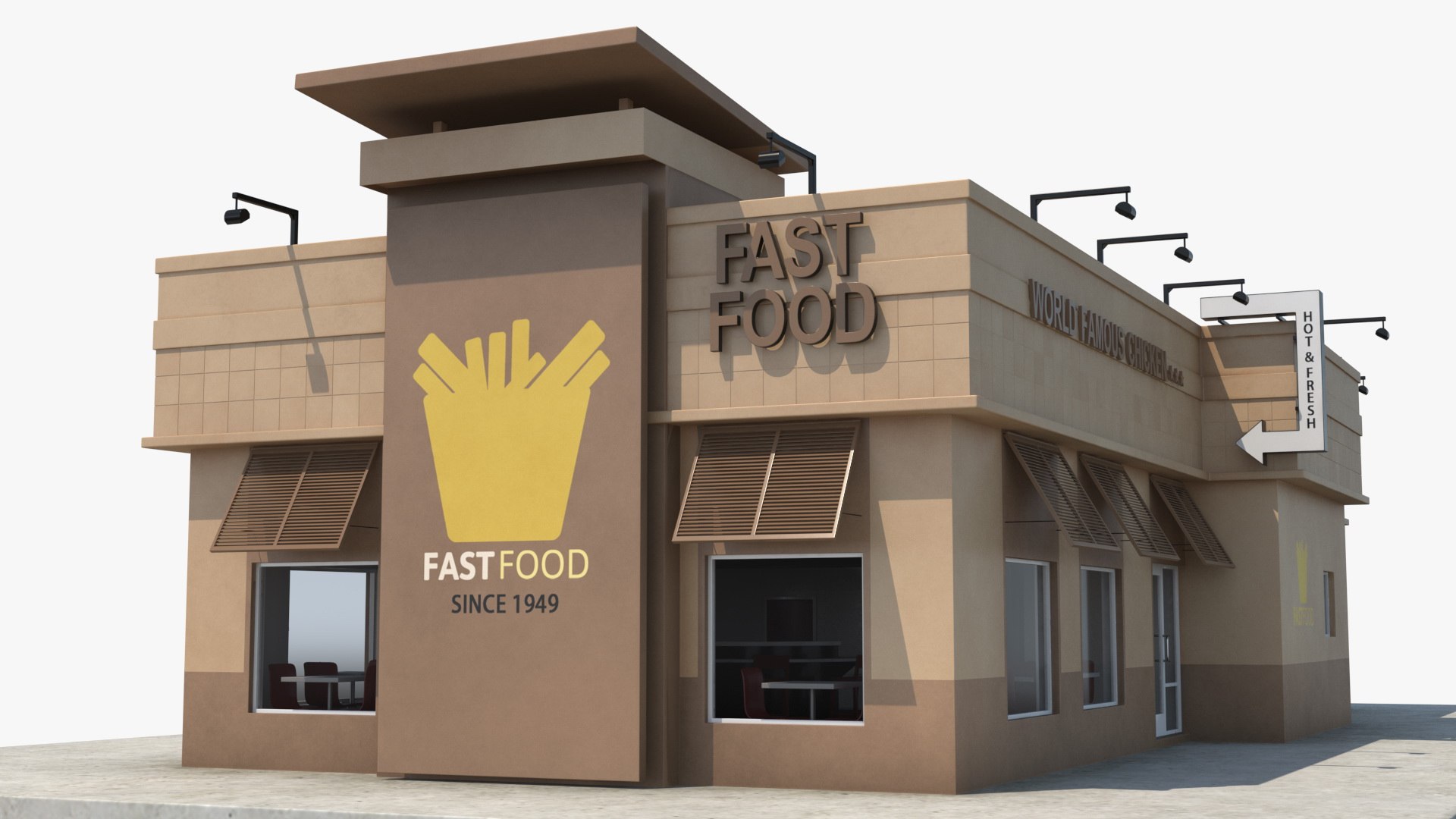 Fast Food Restaurant 3D model preview