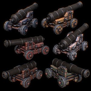9 POUNDER GUN 1 - ALL COLOR 3D model