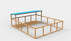 3D Cattle Shed 3D model