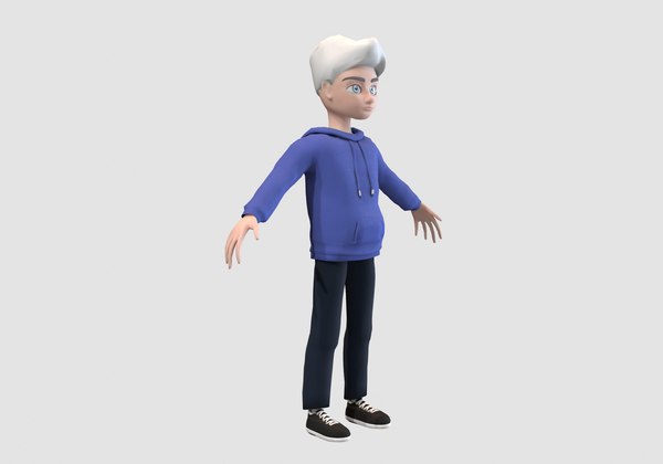 3D model white cartoon boy