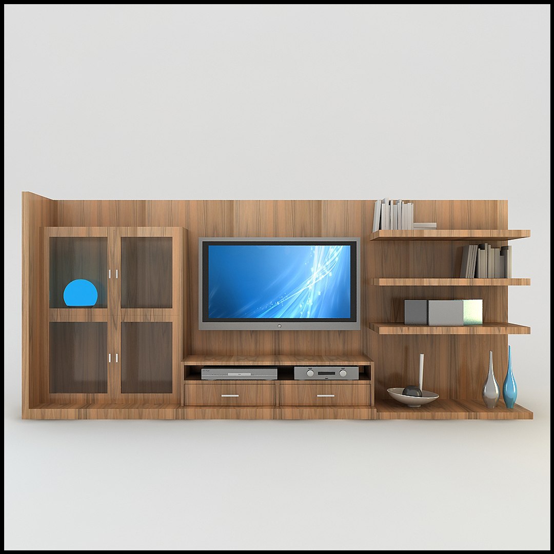 Modern Tv Wall Unit 3d Model