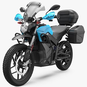 3D electric police motorcycle motor model