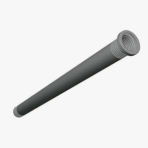 3D Straight Pipe - Geometry Only No Textures No Materials model