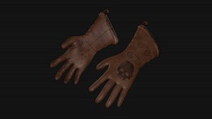 3D Medieval warrior gloves model
