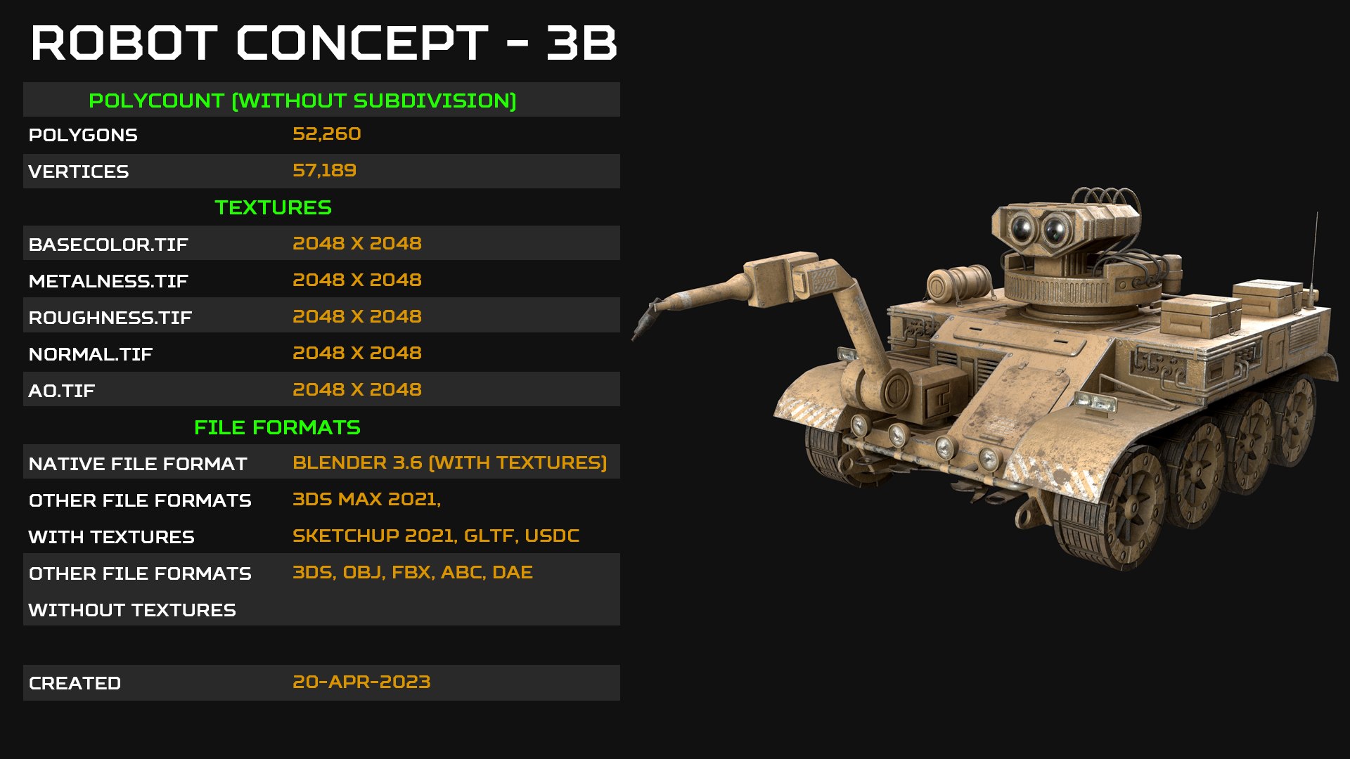 3D Robot Concept-3B-Desert-Dirty https://p.turbosquid.com/ts-thumb/z3/oV7dc4/9x/3066render2/jpg/1779171921/1920x1080/fit_q87/13ed7e2304a39b31aed0c81827b9db260f188431/3066render2.jpg