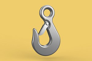 EYE HOOK FORGED SINGLE LIFTING CRANE TON HOOKS HOIST WINCH LATCH 3D model